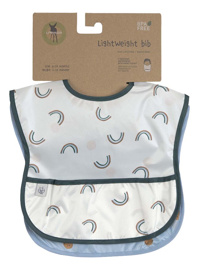 Lässig Bavoir Happy Rascals Smile Sky Blue - 2 pièces