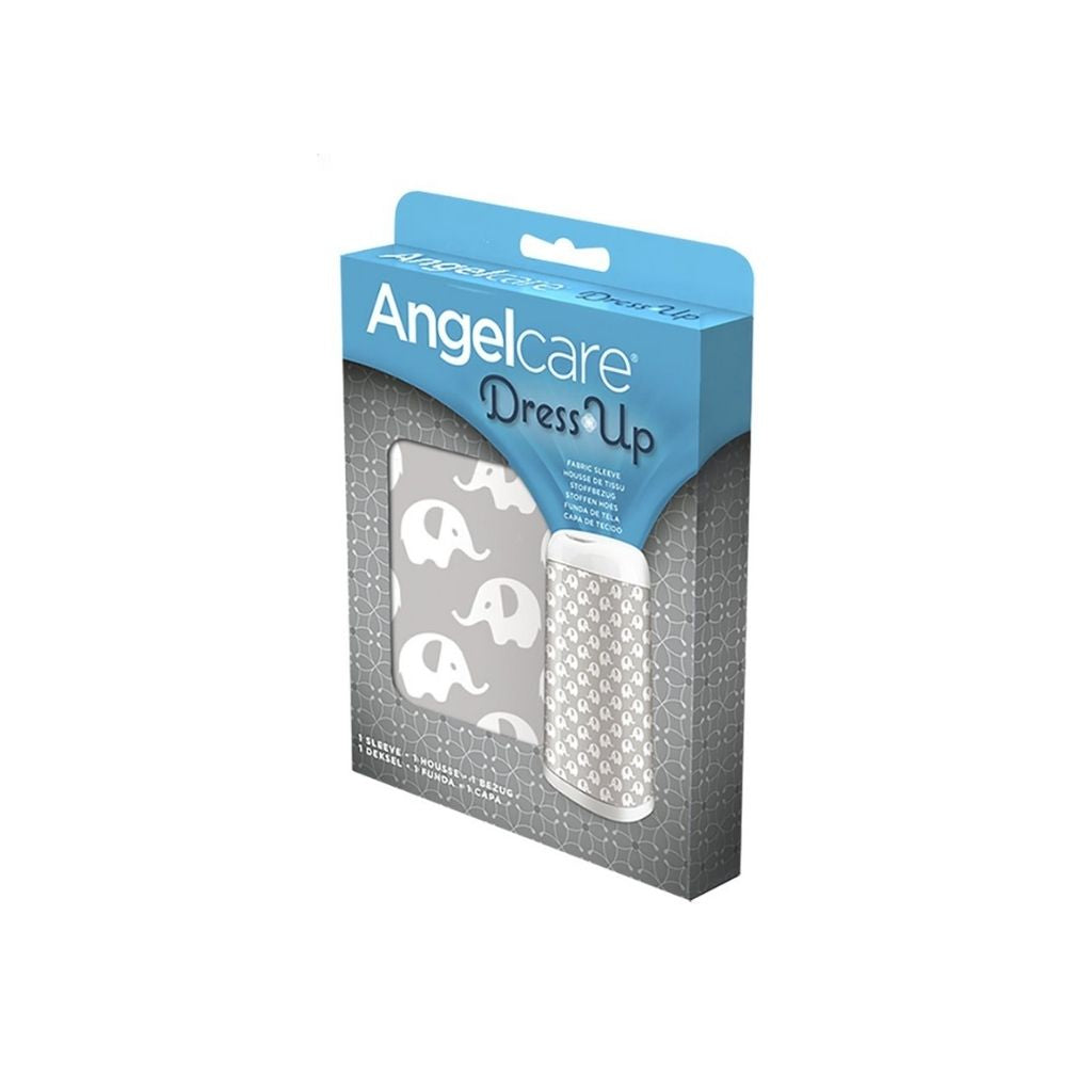 Angelcare Housse pour poubelle à langes Dress up éléphant gris/blanc