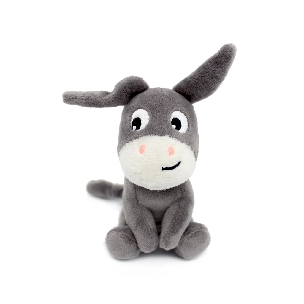 Les Déglingos Peluche Poitou l'âne Maman et Bébé Gris Ptipotos