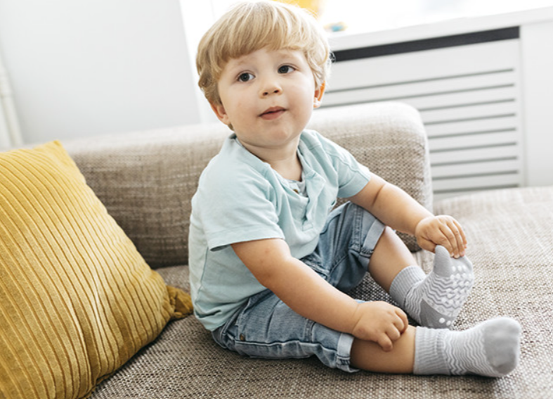 KipKep Blijf-Sokken Antislip Ziggy Grey 12 tot 18 maanden