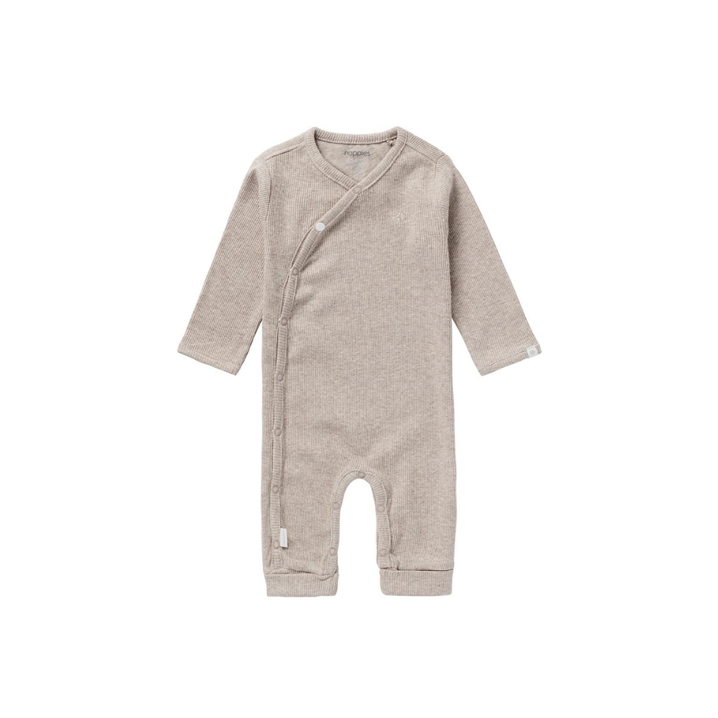 Noppies Pyjama Rib Nevis overslag Taupe melange maat 44