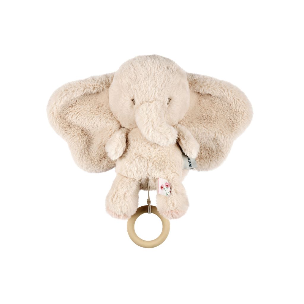 Nattou Boîte à musique à tirer éléphant sable