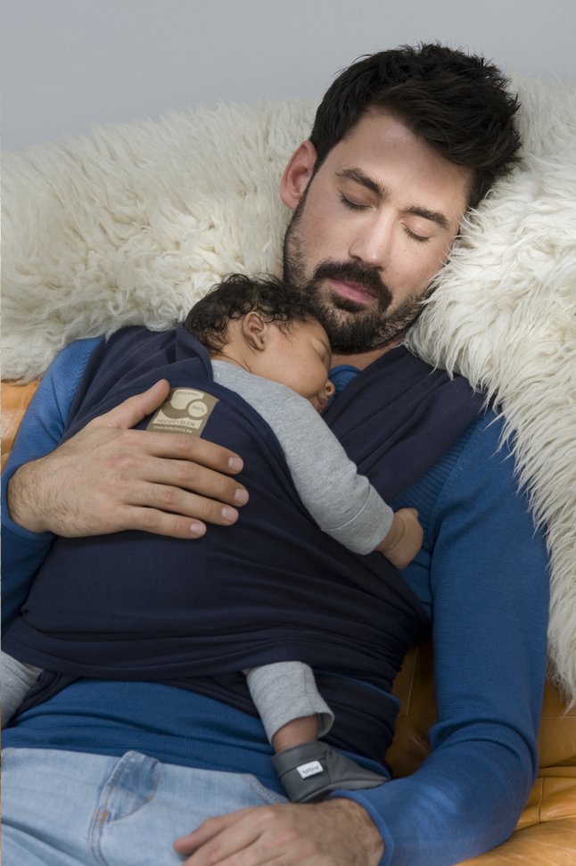 Babylonia Rekbare draagdoek Tricot-Slen Organic biokatoen Blue Jeans