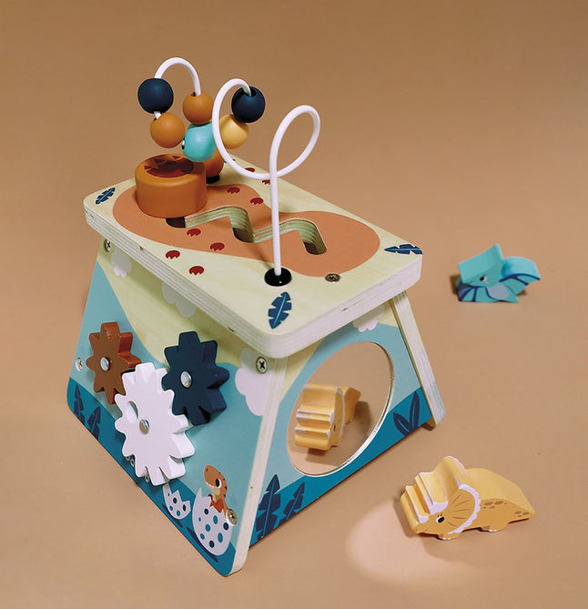 Janod Cube d'activités en bois Dino