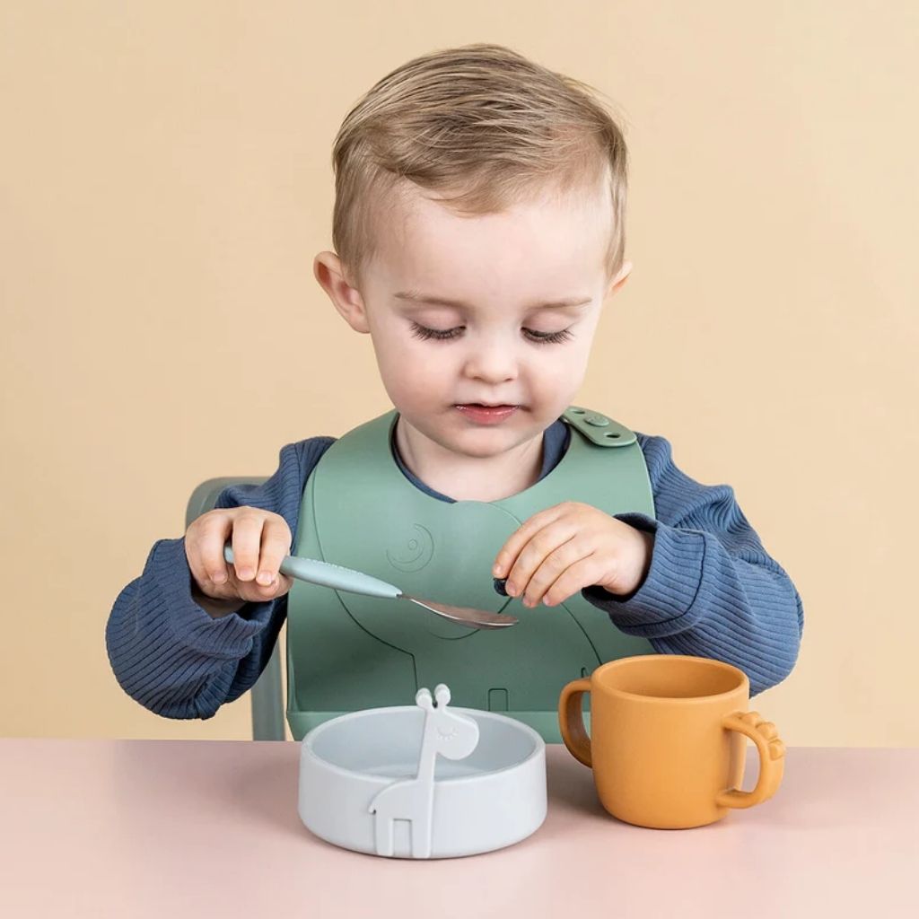 Done by Deer Oefenbeker Silicone Peekaboo Croco 170 ml Mustard