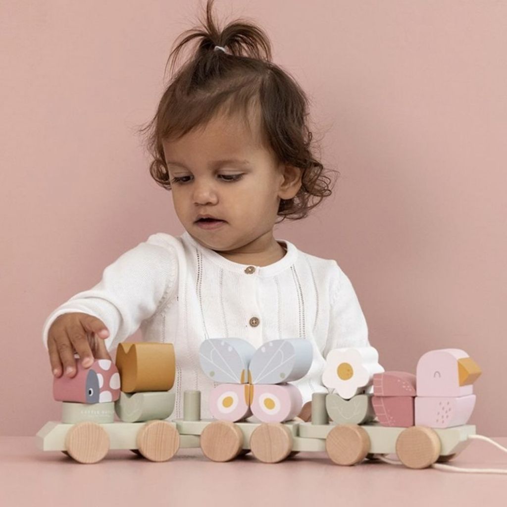 Little Dutch Train à blocs Flowers & Butterflies