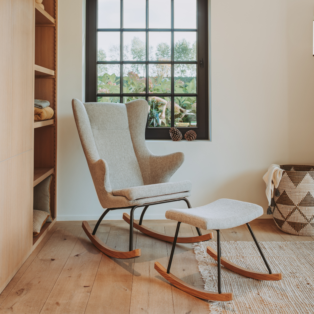 Quax Repose-pieds Rocking Hocker De Luxe Sand Grey