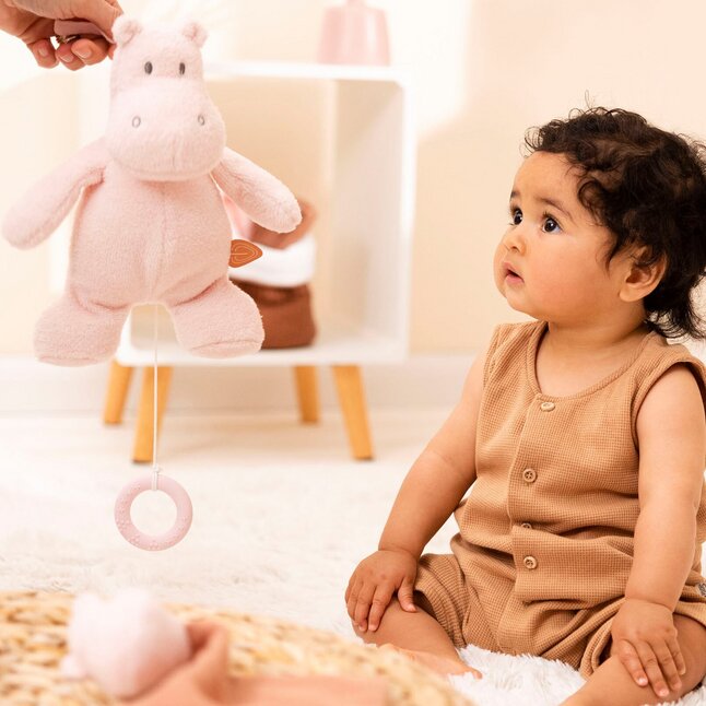 Nattou Jouet musical à tirette Susie & Bonnie - Susie rose clair