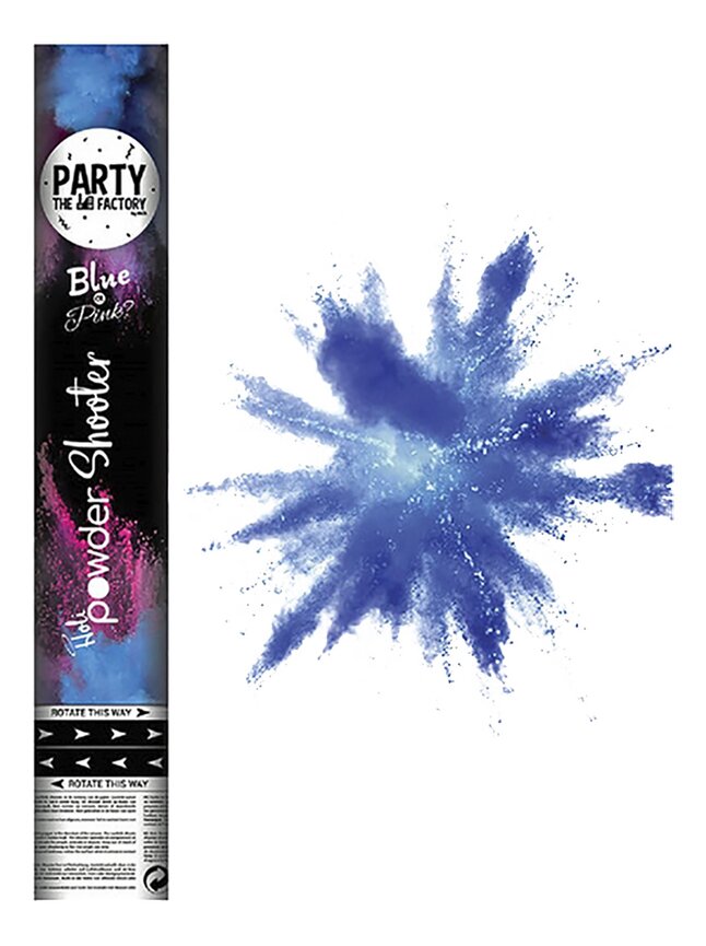 Haza groep BV Poederkanon Gender reveal blauw