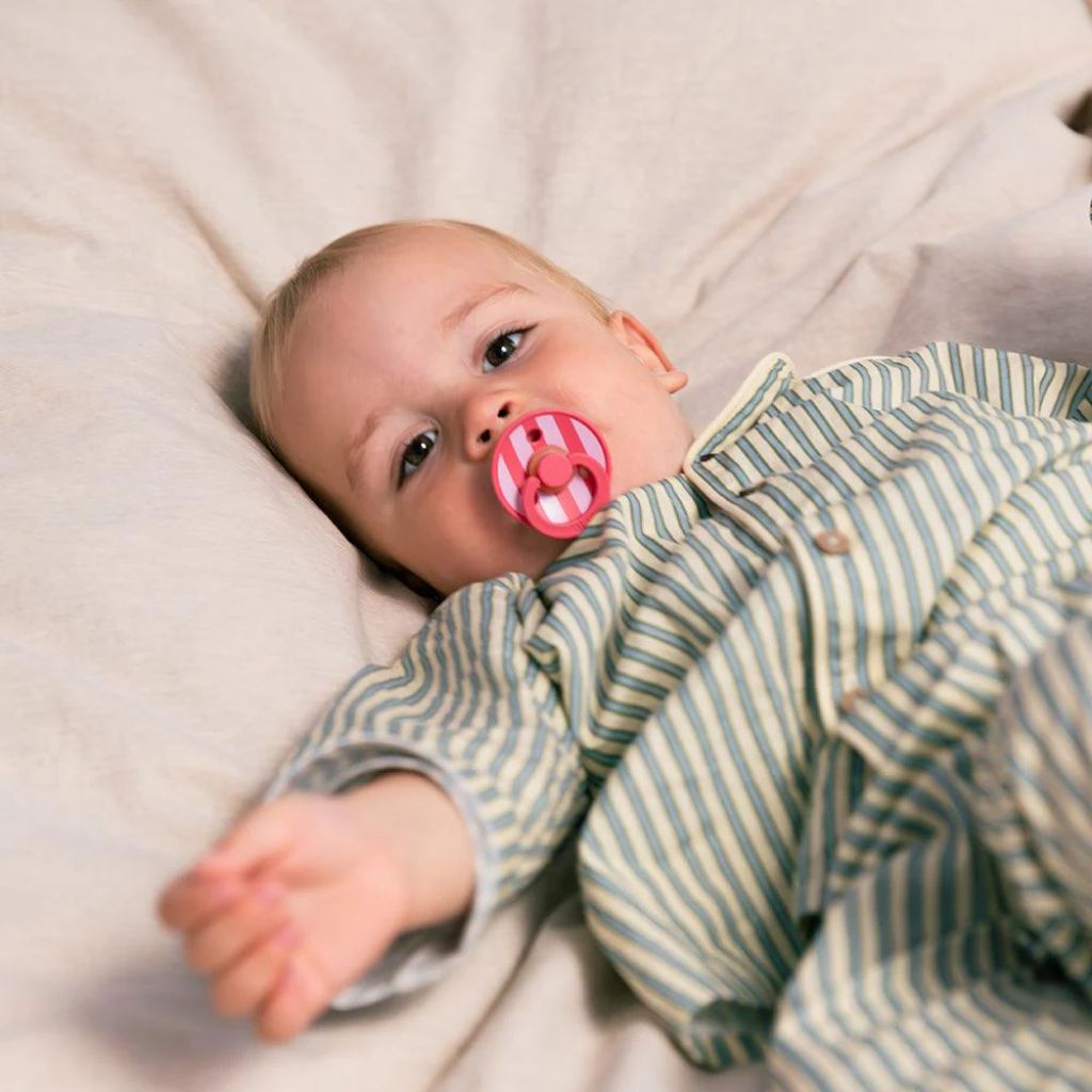 Bibs Fopspeen + 6 maanden STUDIO Pack Block Baby Pink Coral Mix - 2 stuks