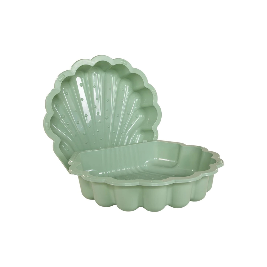 Zandbak met deksel Summertime Schelp groen