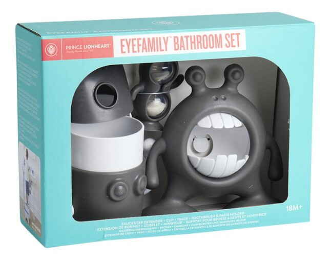 Prince Lionheart Badkamerset Eyefamily grijs - 4 stuks