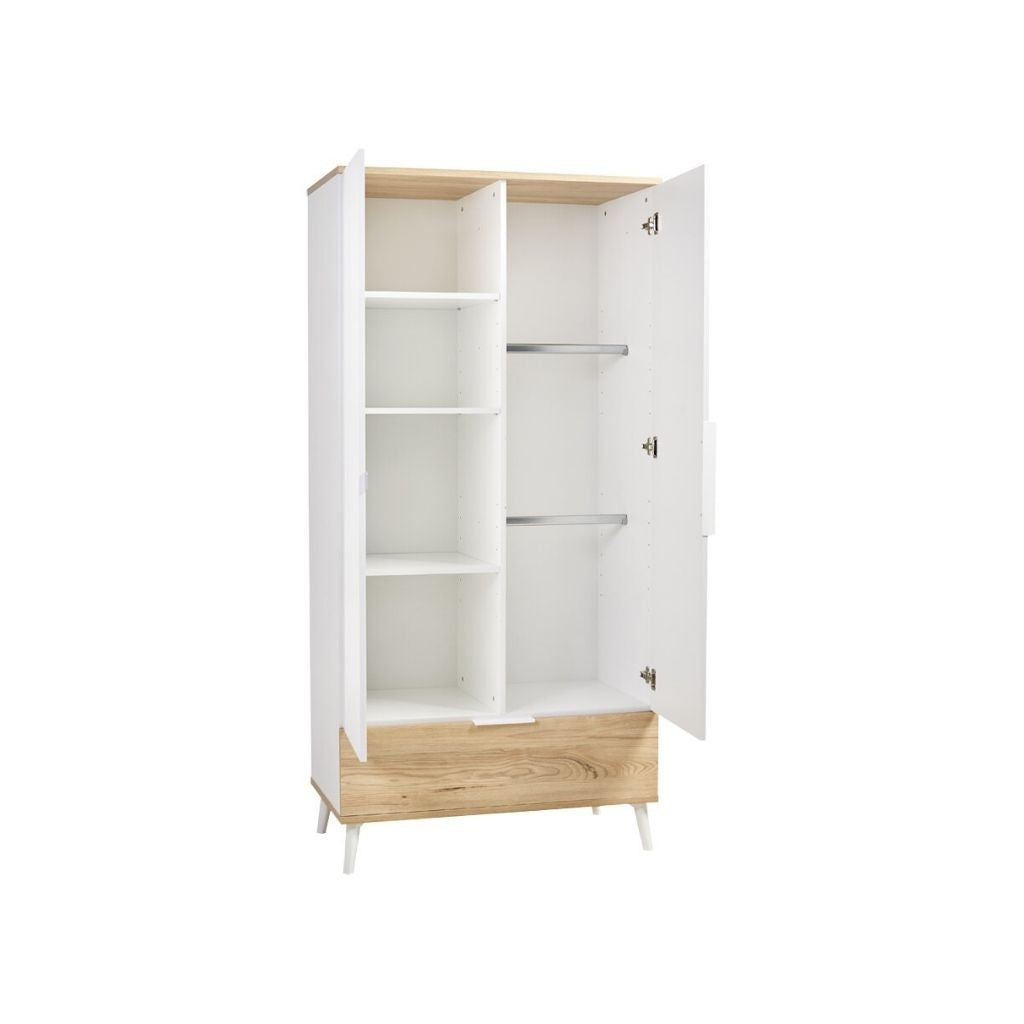 Transland Kast met 2 deuren Maly wit/houtlook