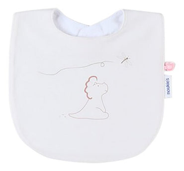 Noukie's Slabbetje Popsie, Gigi & Louli ecru/poederroze - 3 stuks