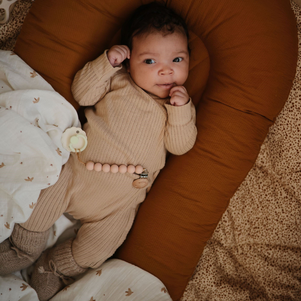 FRIGG Fopspeen 0 - 6 maanden Daisy Night Silicone Cream/Blush - 2 stuks