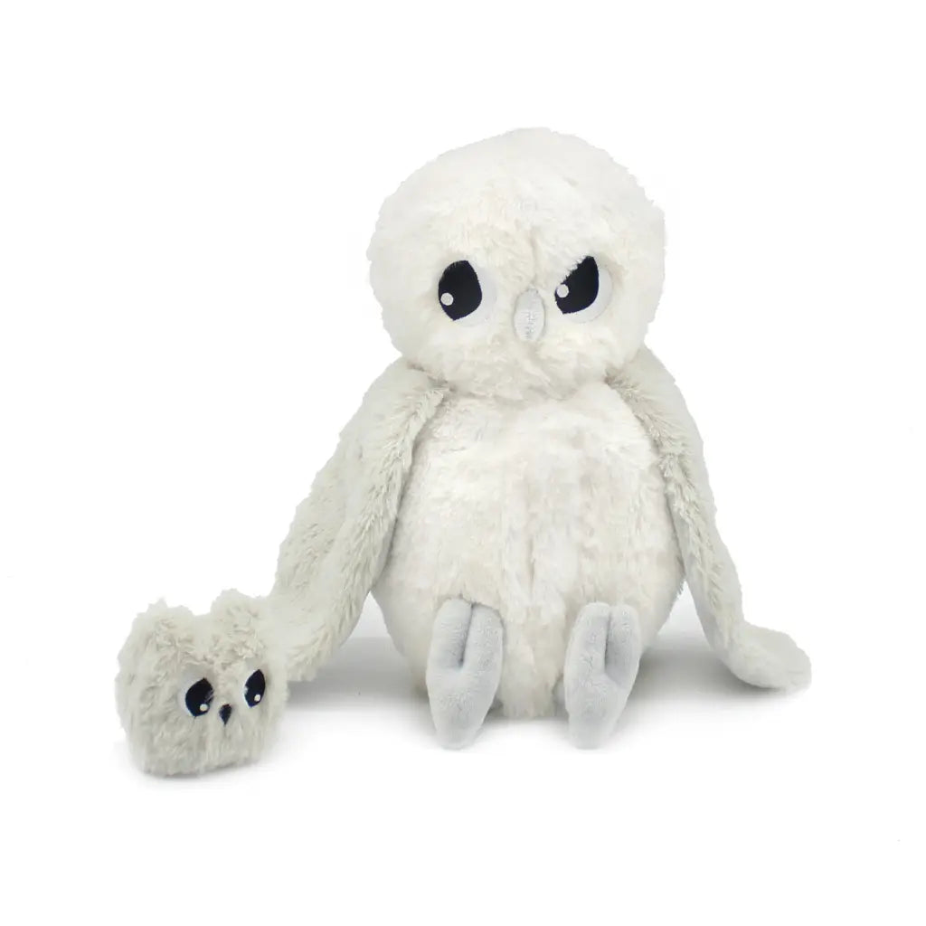 Les Déglingos Knuffel Coucou Polar Owl Mum & Baby Offwhite/Light Grey Ptipotos