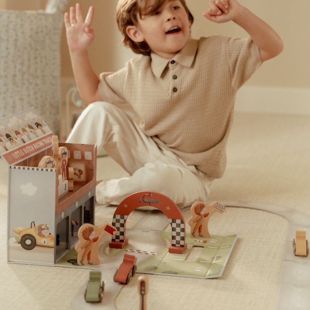 Little Dutch Houten Speelkoffer met racebaan