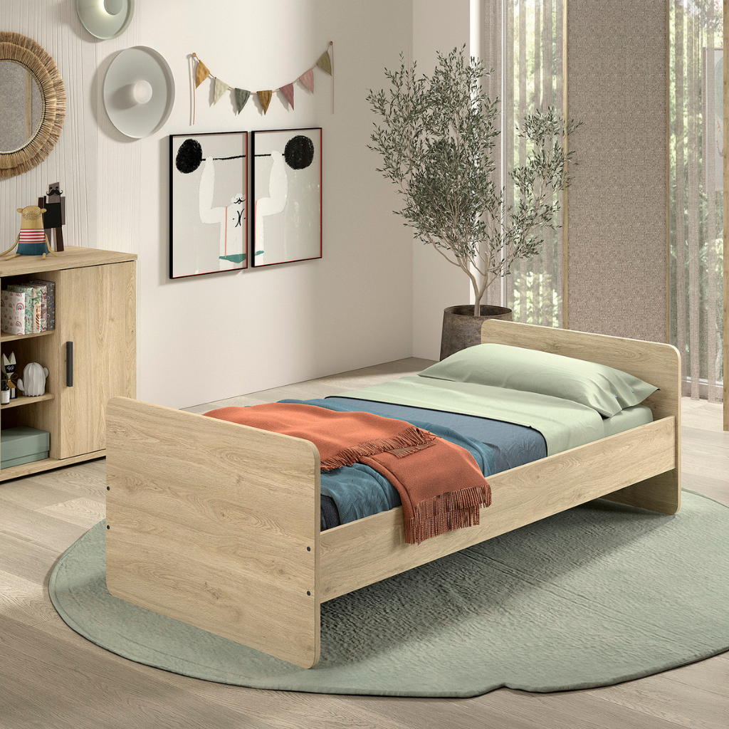 Jaxx Lit évolutif Sam Oak L 120 x B 60 cm à L 200 x Lg 90 cm