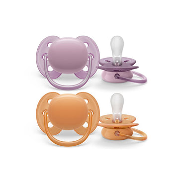 Philips AVENT Fopspeen 6 - 18 maanden Ultra Soft lila, oranje - 2 stuks
