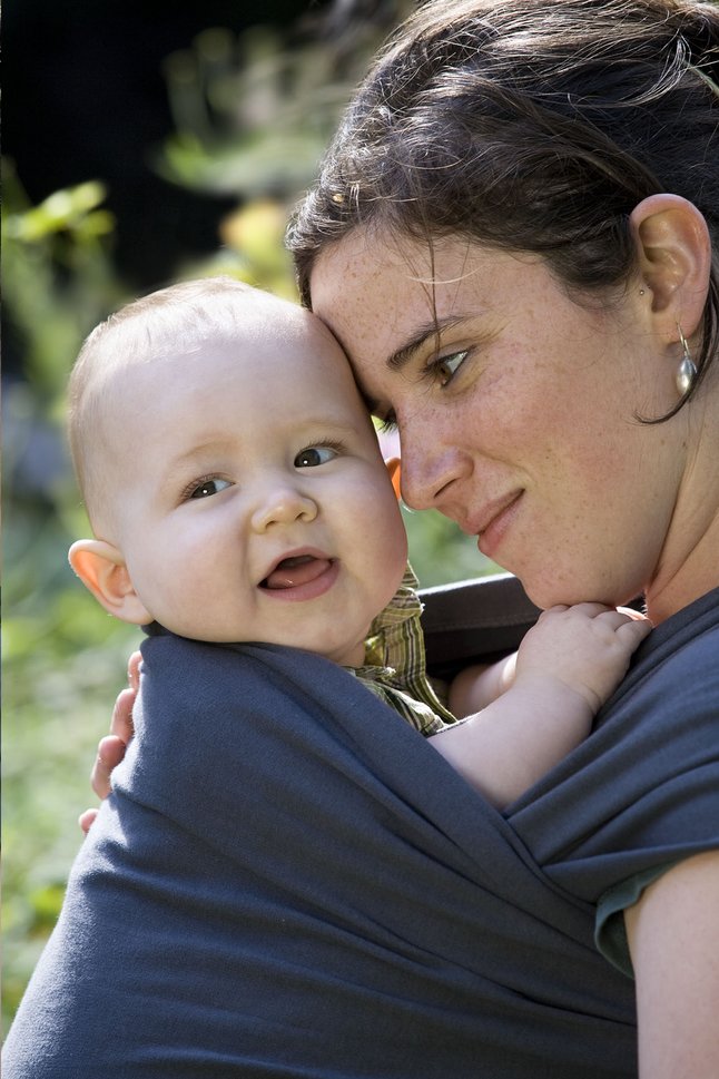 Babylonia Rekbare draagdoek Tricot-Slen Organic biokatoen Blue Jeans