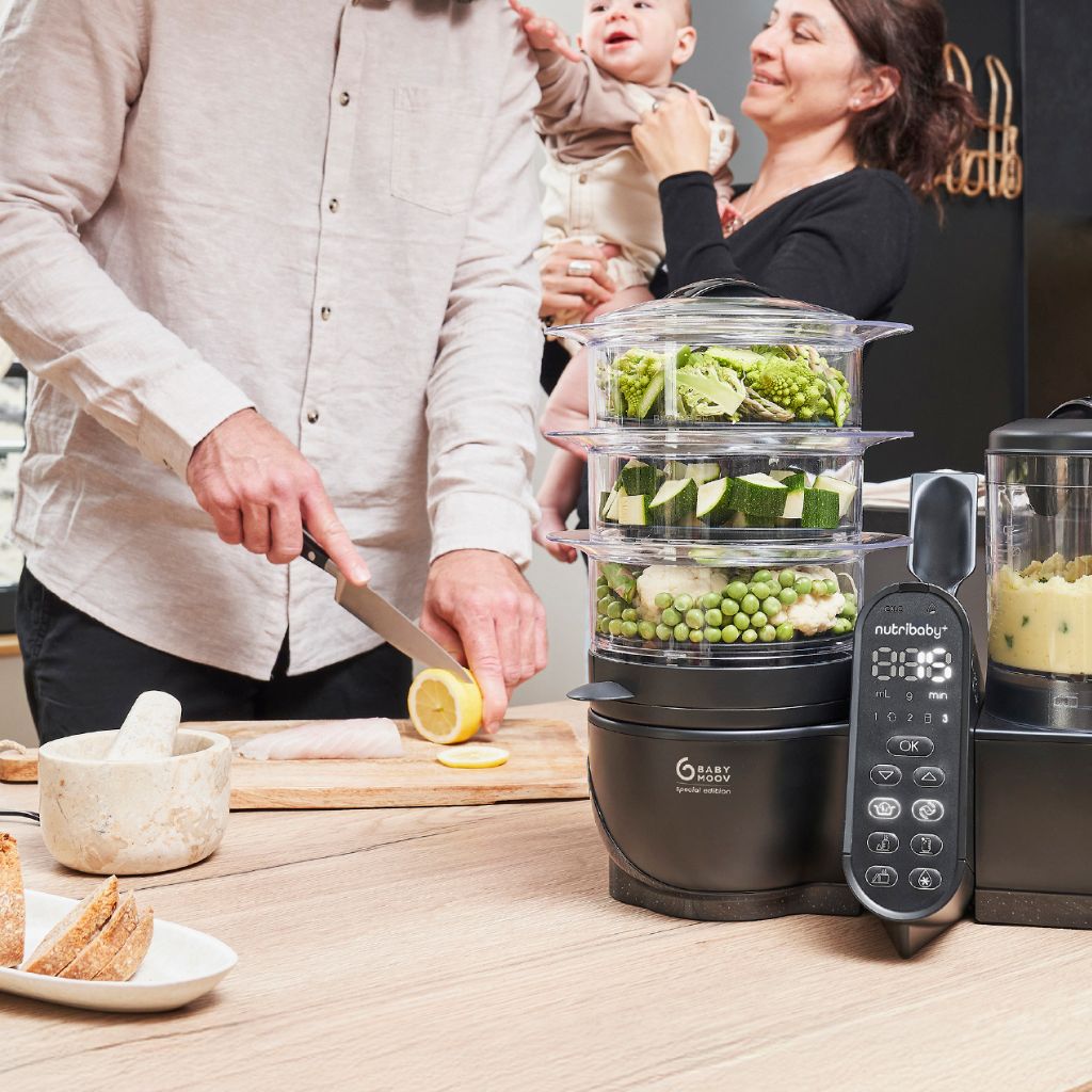 Babymoov Cuiseur vapeur-mixeur Nutribaby + XL Minéral Noir
