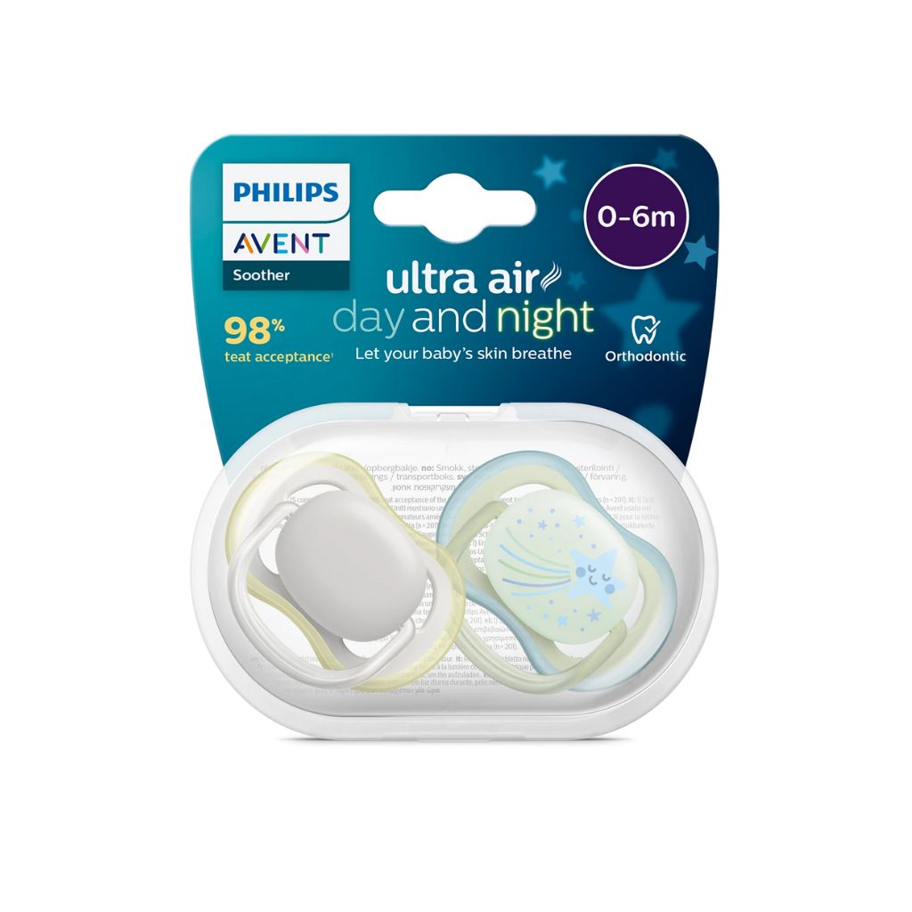 Philips AVENT Fopspeen + 0 maanden Ultra Air Combi Night/Day - 2 stuks