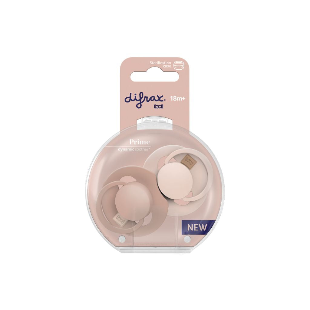 Difrax Fopspeen 18 maanden + LOVI Dynamic Prime Nude/Blush - 2 stuks
