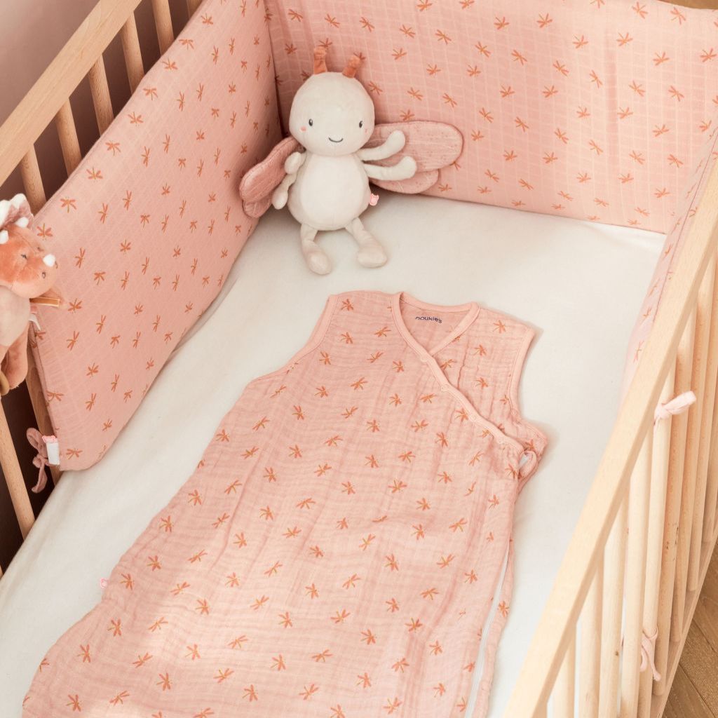 Noukie's Sac de couchage d'été Popsie, Gigi & Louli 70 cm rose poudré