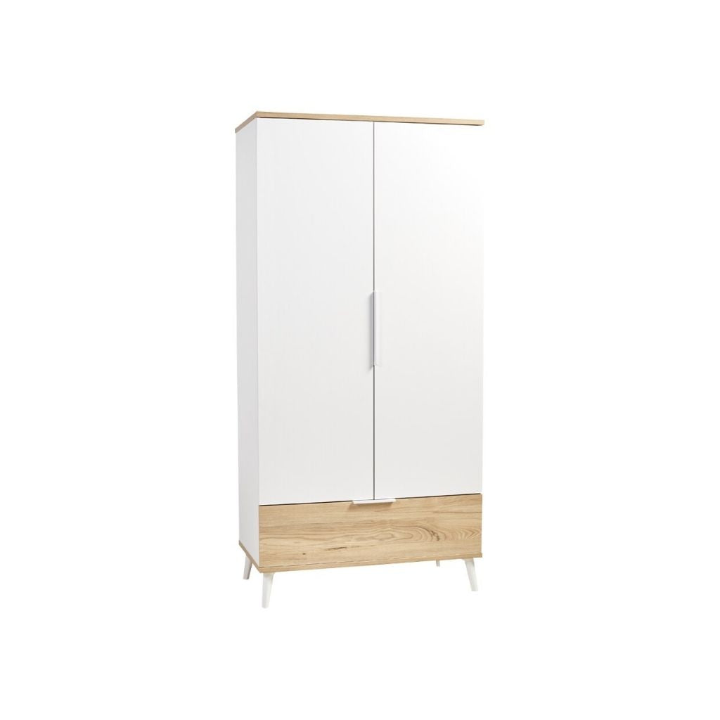 Transland Armoire 2 portes Maly look blanc-boise