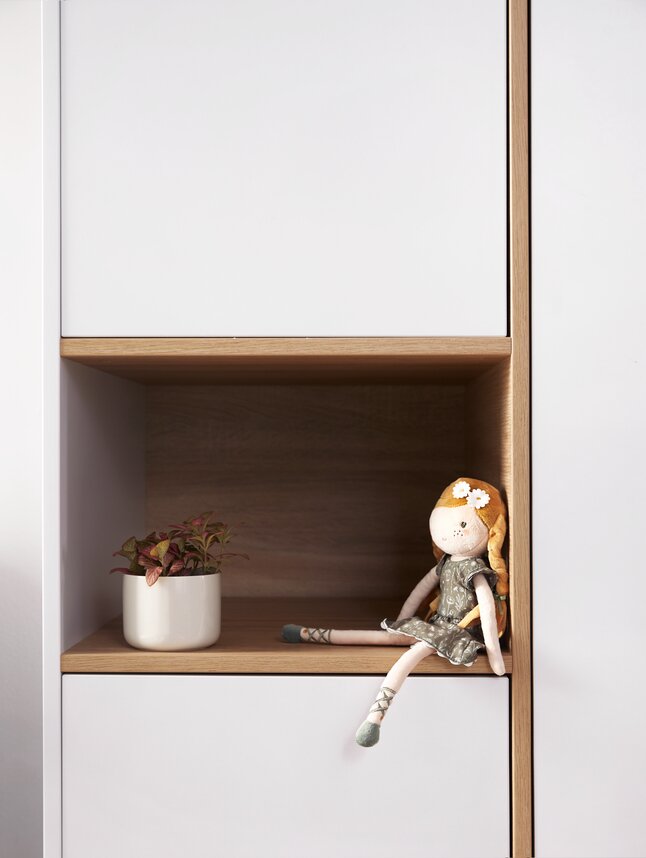 Quax Chambre de bébé 3 pièces (lit + commode + armoire 2 portes) Loft White