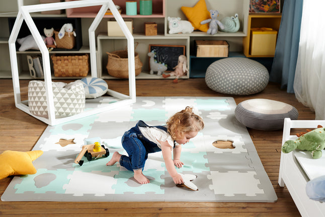 Kinderkraft Tapis-puzzle Luno Shapes jaune