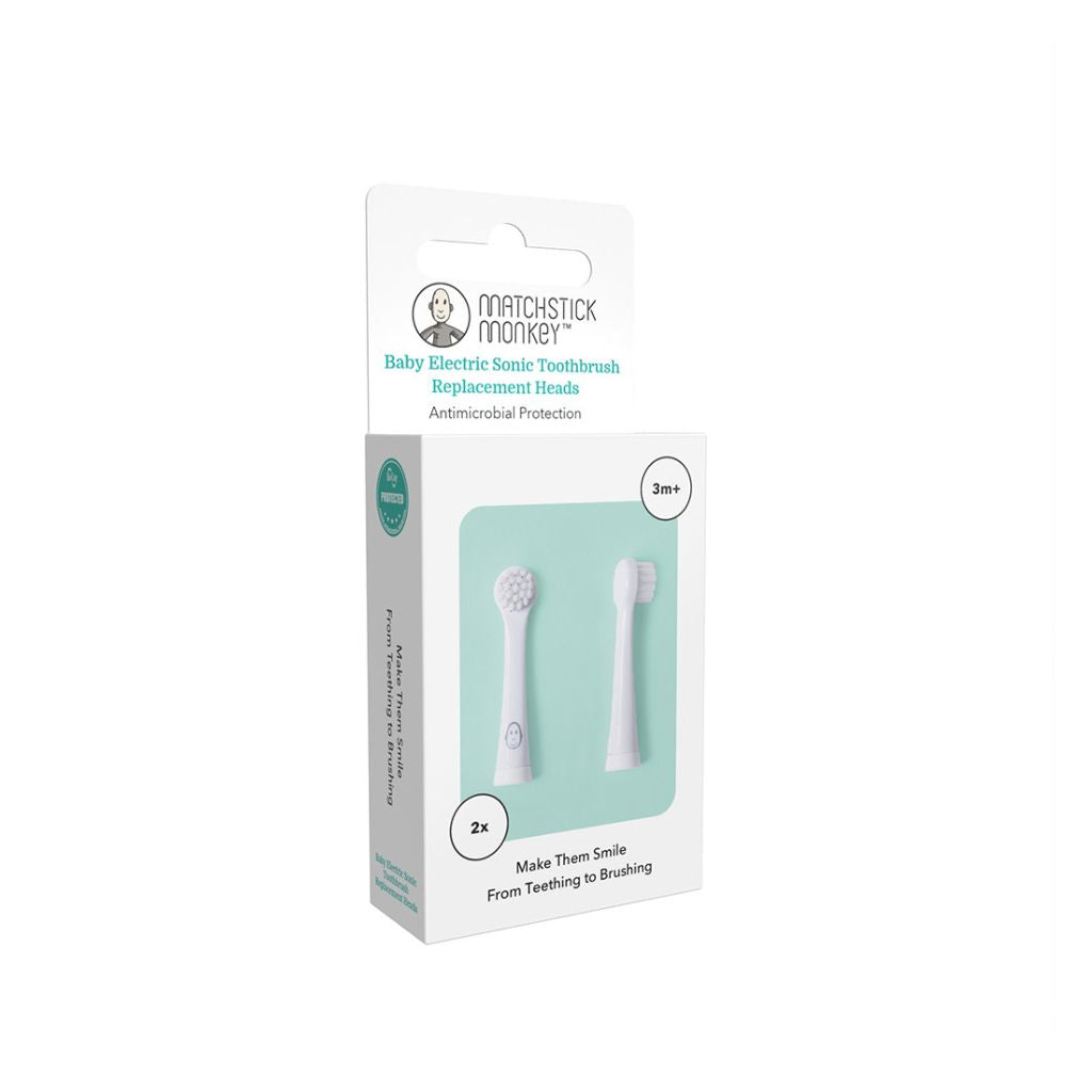 Matchstick Monkey Brossette de rechange pour brosse à dents electrique - 2 pièces