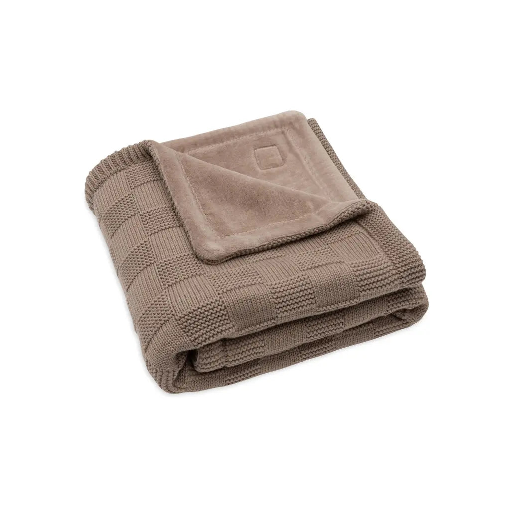 Jollein Couverture pour berceau Box Knit Milky Coffee/Velvet 75 x 100 cm
