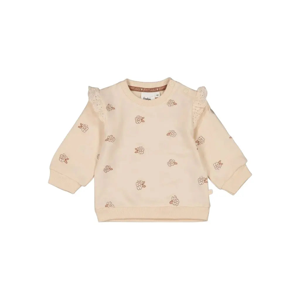 Feetje Sweater AOP - Flower Field m 68 Cream Meisjes