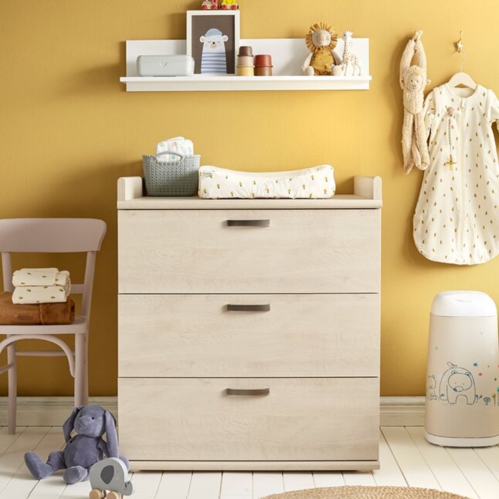 Neyt Chambre de bébé 3 pièces (lit évolutif + commode + armoire 2 portes) Olivia