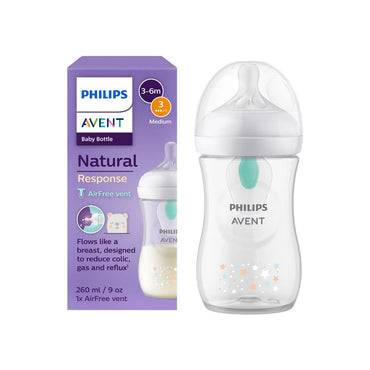 Philips AVENT Biberon Natural Response AirFree Ours transparent 260 ml - 3 pièces