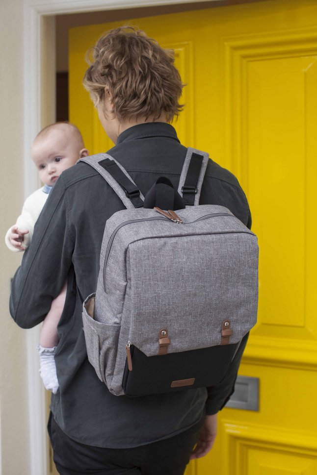 Babymel Sac à langer George gris/noir