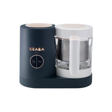Béaba Cuiseur vapeur-mixeur Babycook Neo Night Blue + assiette + bavoir