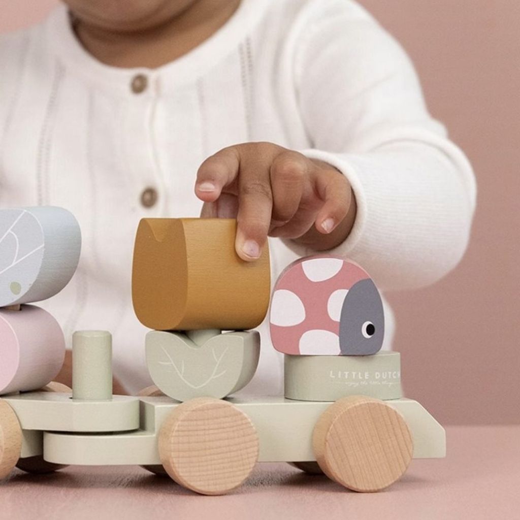 Little Dutch Train à blocs Flowers & Butterflies