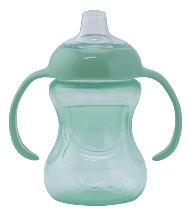 Nuby Grip N Sip Trainingsbeker met handvat, zachte drinksnavel, spatwaterdichte drinksnavel, 240 ml, vanaf 4 maanden (set van 2, roze/oranje Nuby Grip N Sip Trainingsbeker met handvat, zachte drinksnavel, spatwaterdichte drinksnavel, 240 ml, vanaf 4 maanden (set van 2, roze/oranje