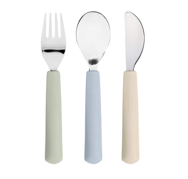 Lässig Vork, lepel en mes met siliconen handvaten Happy Fruits Lemon