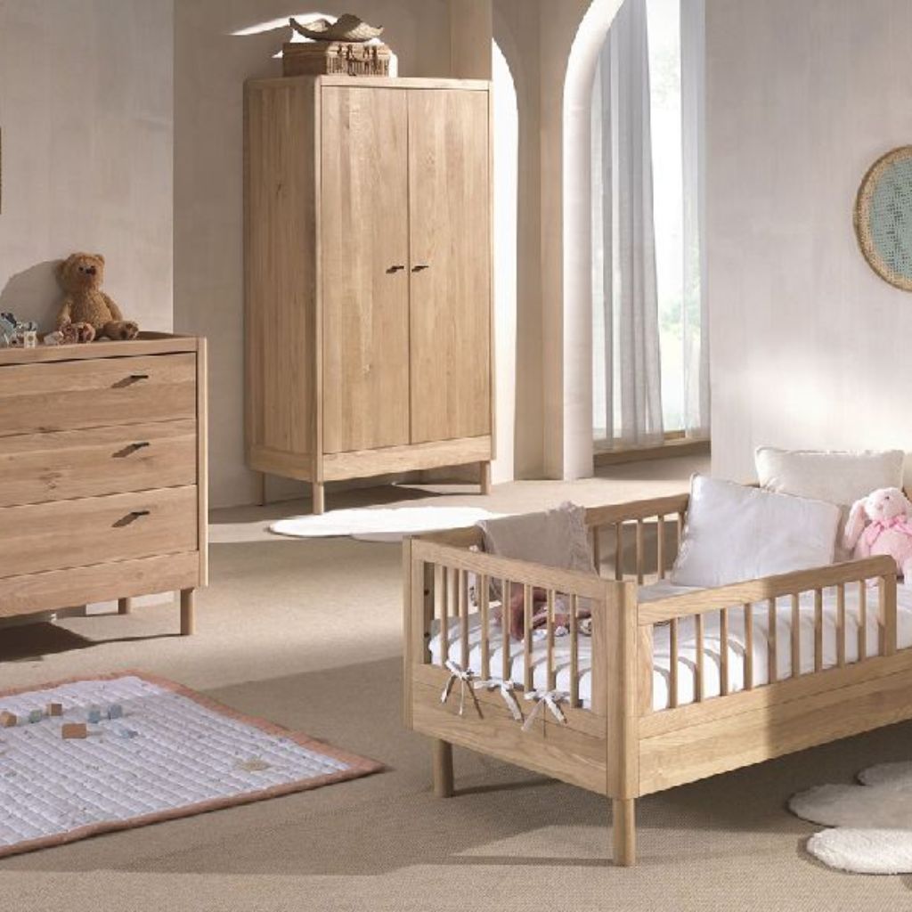 Jaxx 3-delige babykamer (Babybed + commode + kleerkast 2 deuren) Forrest Eik