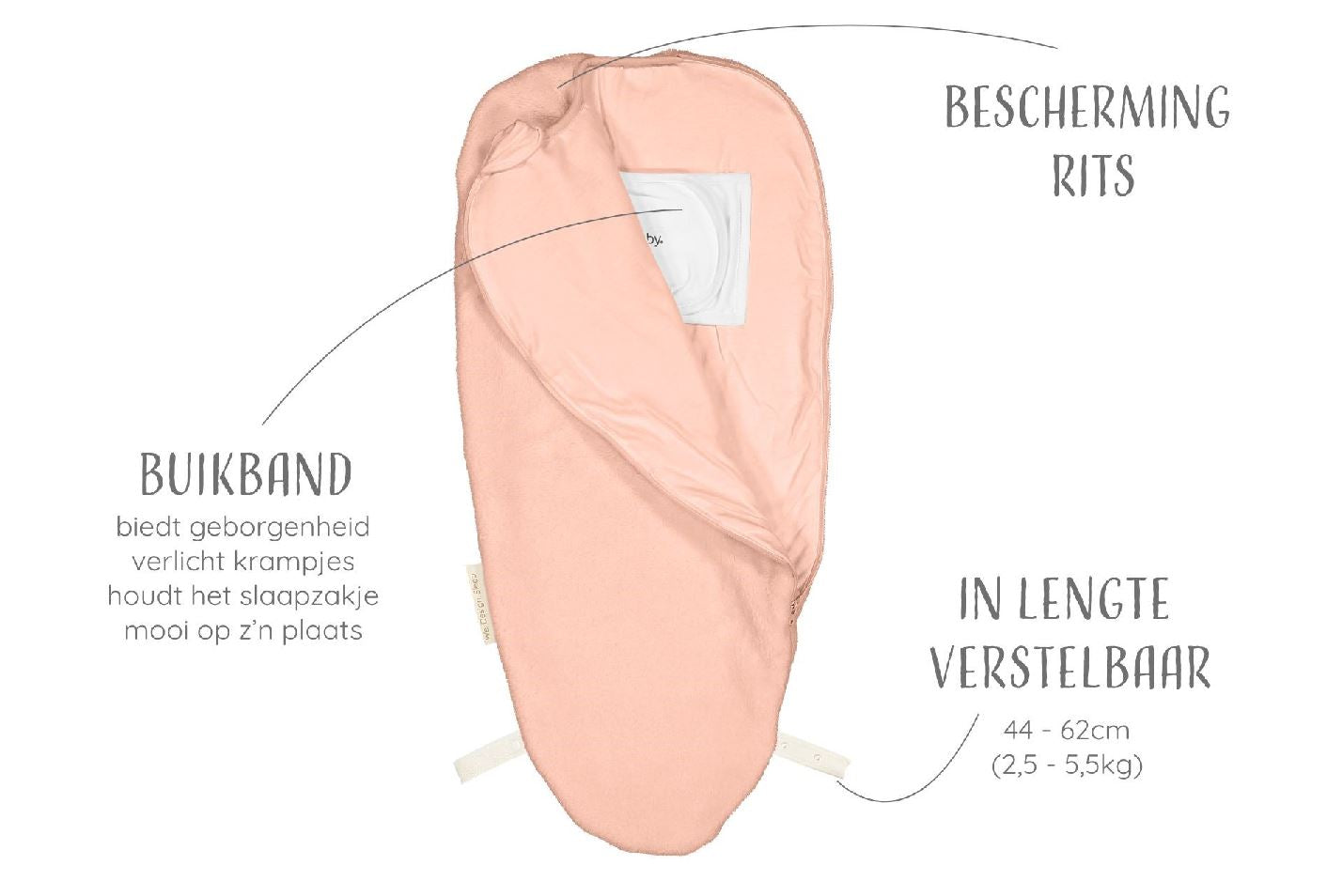Puckababy Sac d'emmaillotage/Sac de couchage d'hiver Piep Teddy Peach