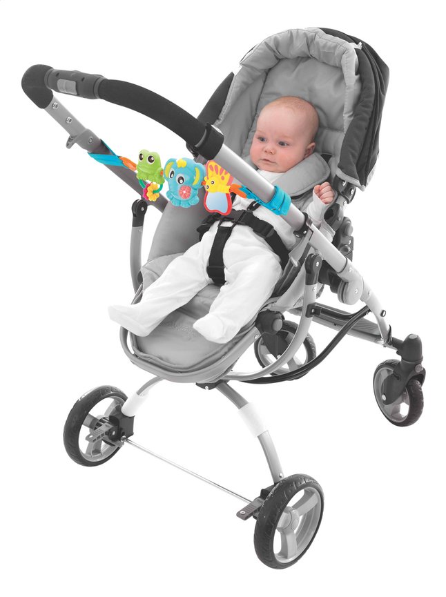 Playgro Trapeze Travel Trio Musical Pram Tie