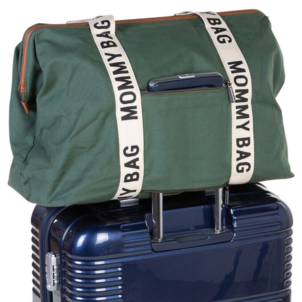 Childhome Sac à langer Mommy Bag Signature Canvas vert