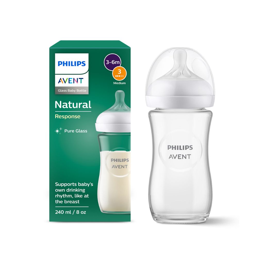 Philips AVENT Glazen zuigfles Natural Response transparant 240 ml - 3 stuks