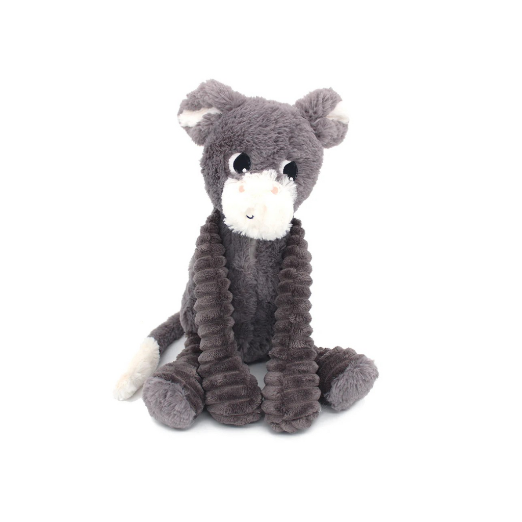 Les Déglingos Knuffel Poitou Donkey Mom & Baby Grey Ptipotos