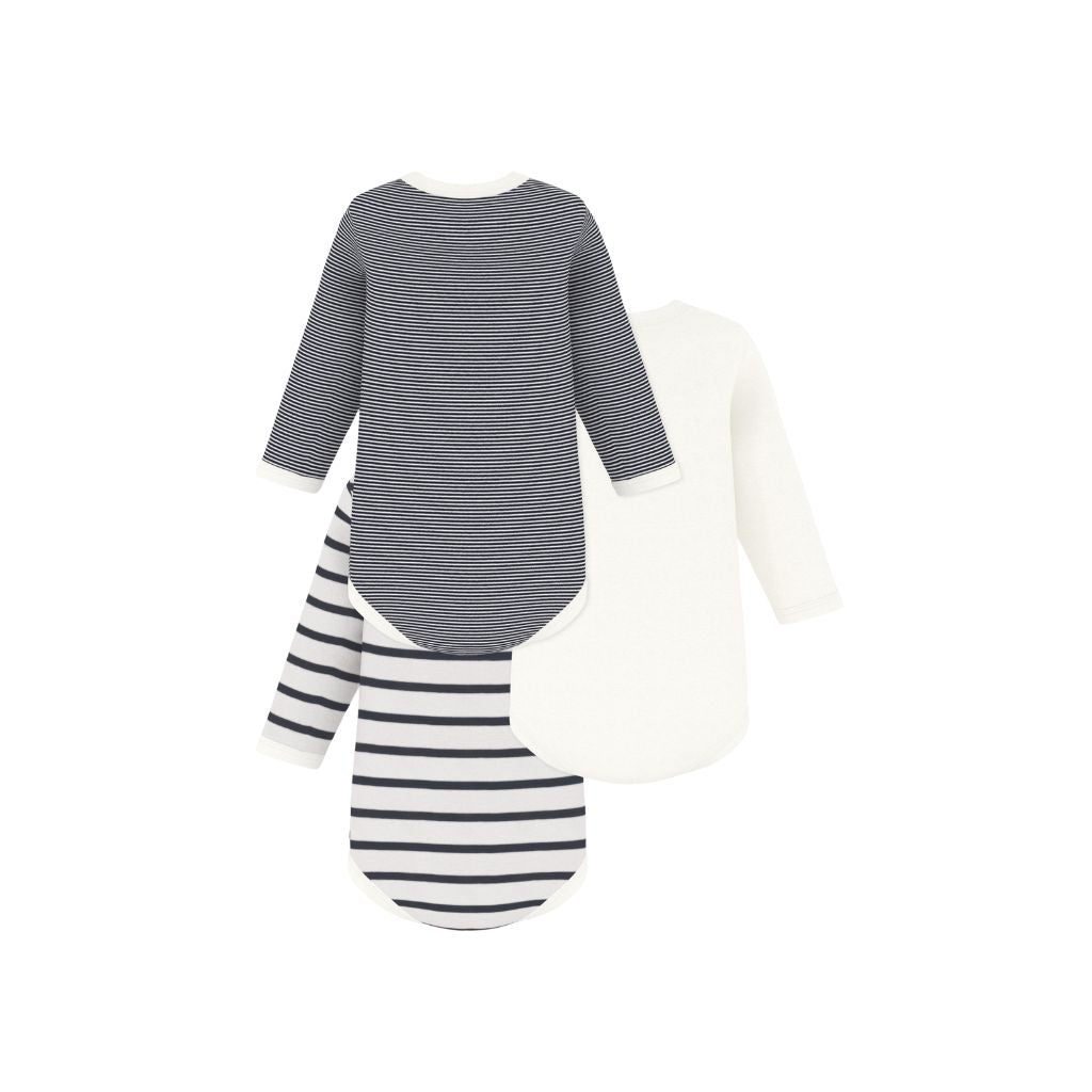 Petit Bateau Body à manches longues Rayures - 3 pièces