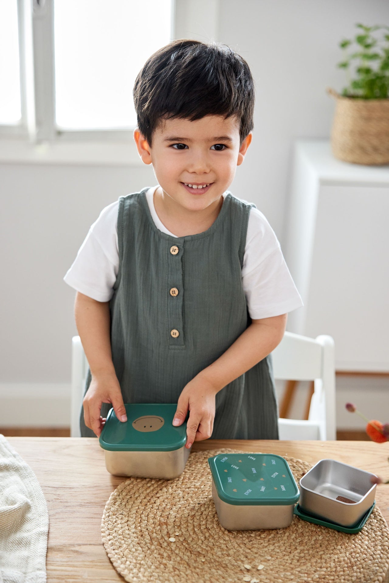 Lässig Snackdoosje Happy Rascals Smile Sky Blue - 3 stuks