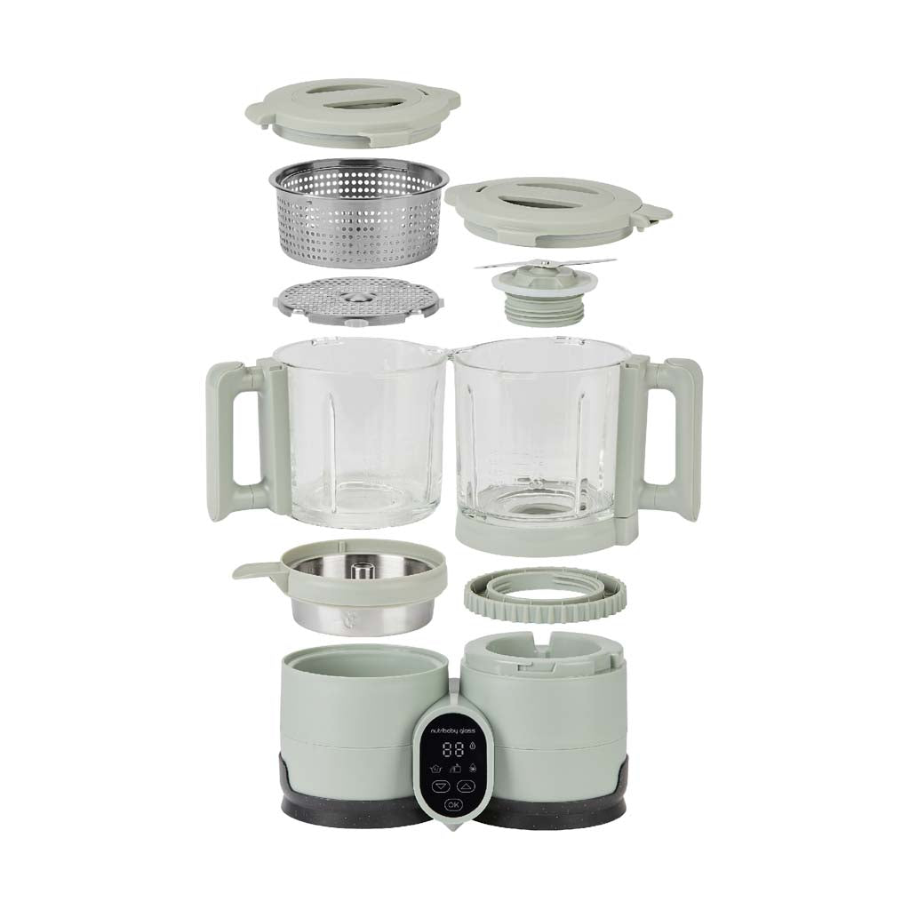 Babymoov Stoomkoker-mixer 4-in-1 Nutribaby Glass Celadon Green